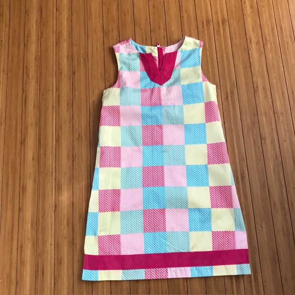 Vineyard Vines Dress Sleeveless Shift Whale Checkered Cotton Dress